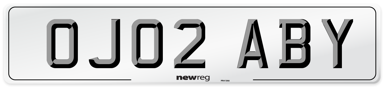 OJ02 ABY Number Plate from New Reg
